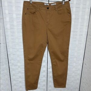 Kensie Jeans Effortless Ankle Mid Rise Camel Color Size 14